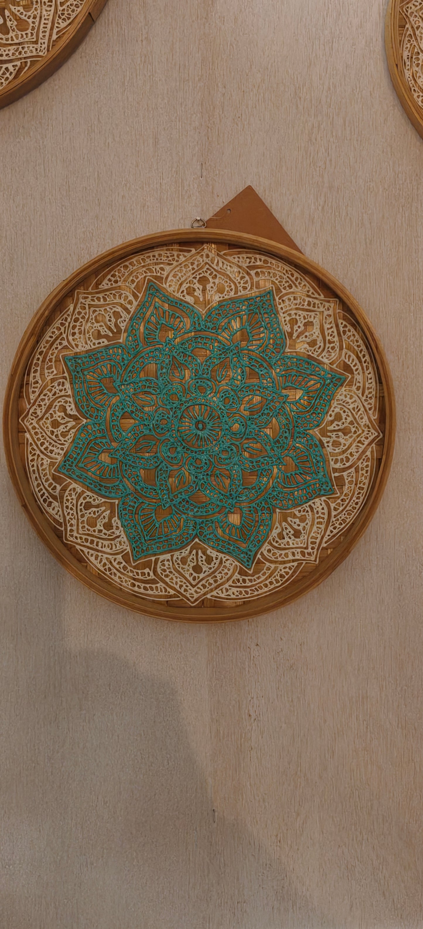 425248 wanddeco wit turkoise en zwart