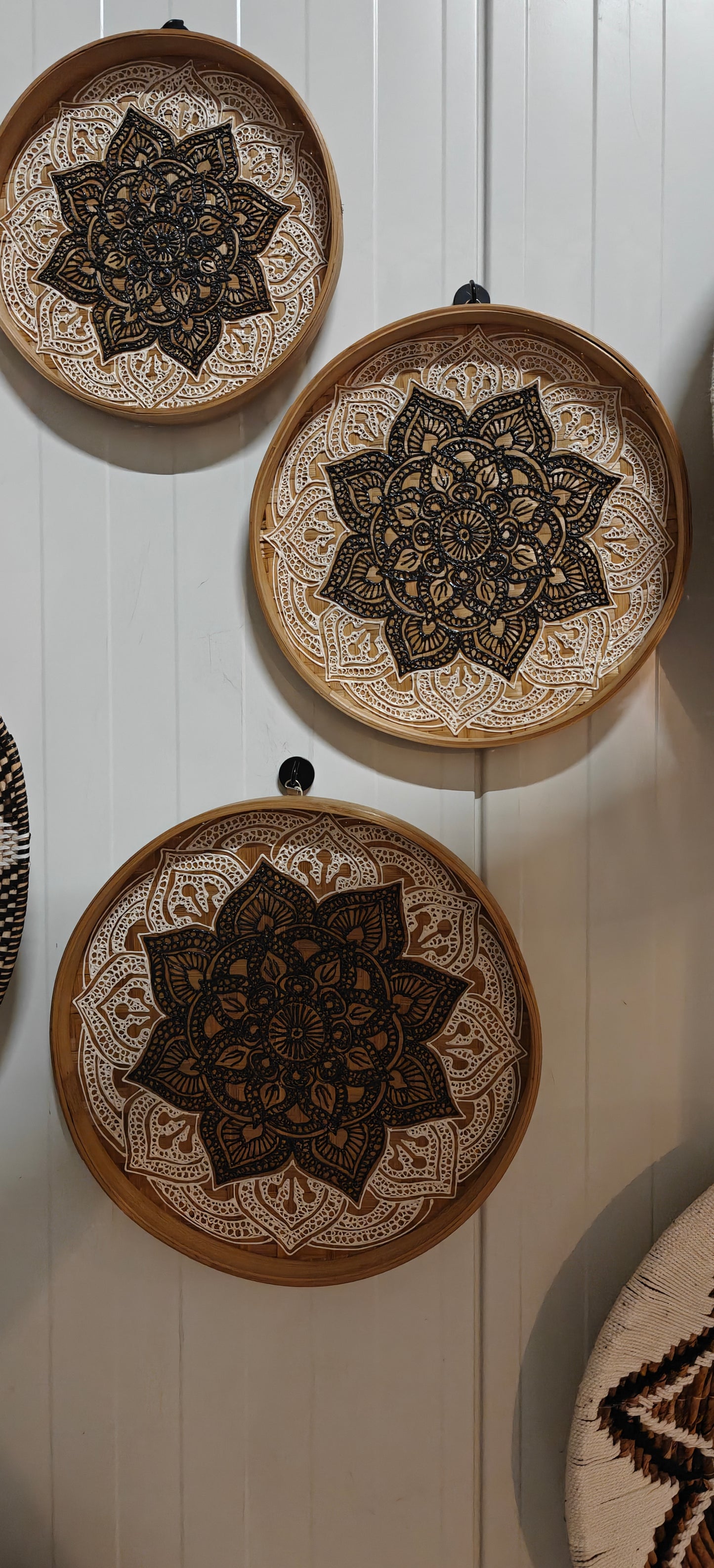 425248 wanddeco wit turkoise en zwart