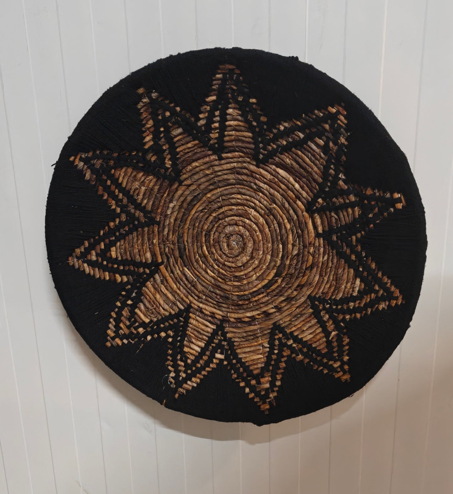 425322 wandmand naturel en zwarte katoen 60cm